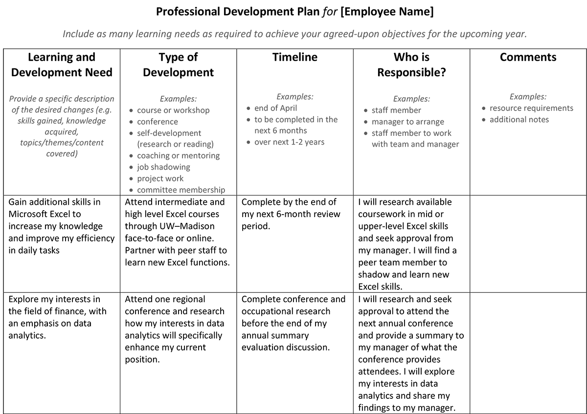 Developmental Goals for Work